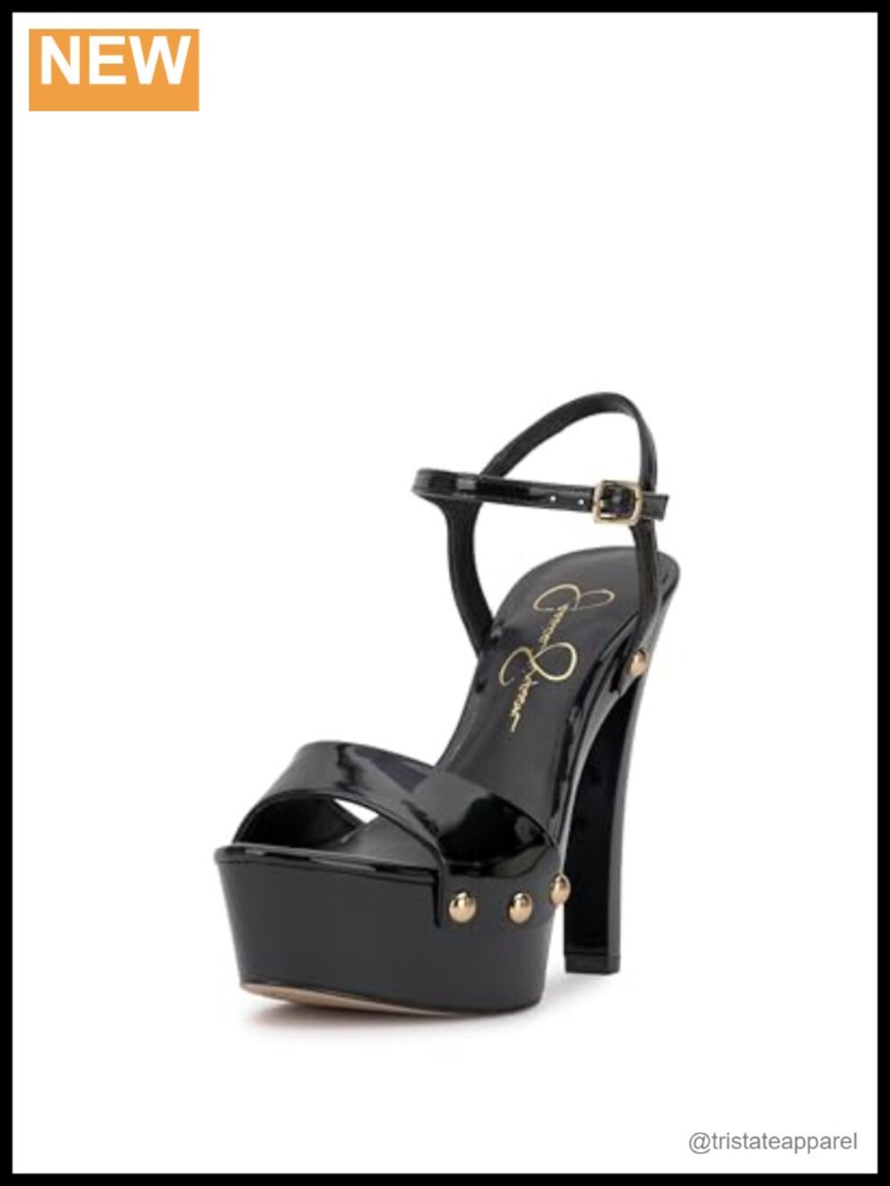 Jessica Simpson Calenta Faux Leather Platform Sandals Cone Heel